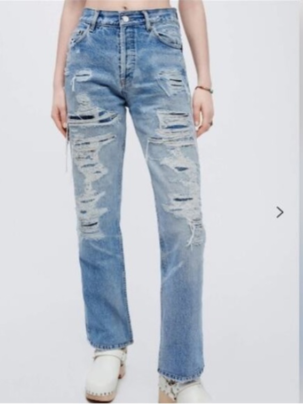 NWT Re/Done Redone x Levi’s Repair Distressed Denim Jeans Blue
